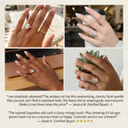 Antique Oval Cut Three-Stone Ring – Classic Elongating Design with Sparkly Tapered Baguette Side Stones--Last Day Sale-90% OFF🔥