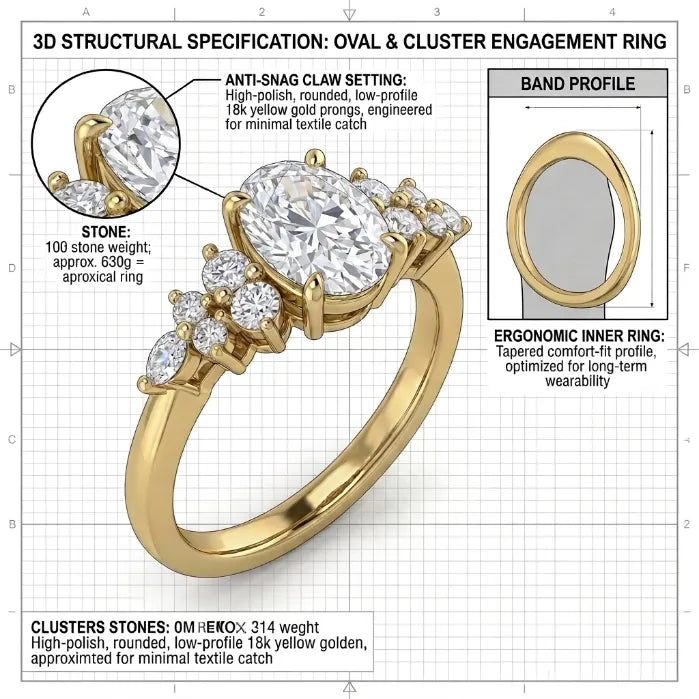 The Everyday Dream Ring – Elongating Oval Cut with Snag-Free Comfort Band--Last Day Sale-90% OFF🔥