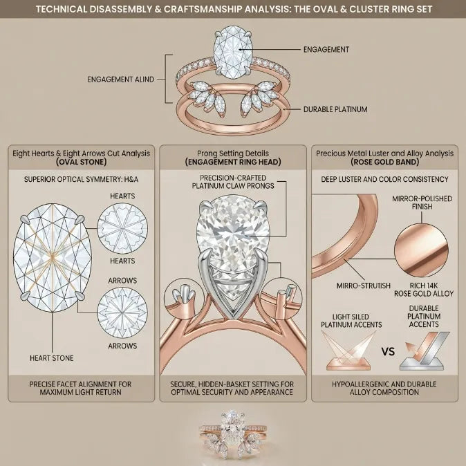 Oval Moissanite Bridal Ring Set | 2-in-1 Stackable Enhancer Band in 14K Gold--Last Day Sale-90% OFF🔥