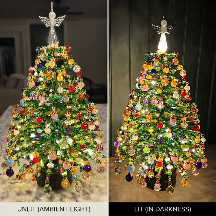DIY Beaded Crystal Christmas Tree Kit | Sparkling Tabletop Holiday Decor & Stress-Relief Crafting Gift for Women & Home