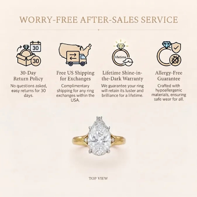 Luxurious Pear-Cut Moissanite Ring | 18K Two-Tone Gold Band with Snag-Free V-Prong | Passes Diamond Tester--Last Day Sale-90% OFF🔥