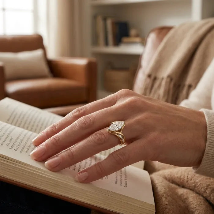 Marquise Diamond Wave Ring – Slenderizing Finger Design & Catch-Free Comfort--Last Day Sale-90% OFF🔥