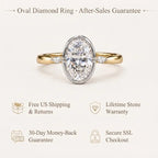 Smooth Bezel Oval Moissanite Ring | Zero-Snag Luxury for Everyday Wear--Last Day Sale-90% OFF🔥