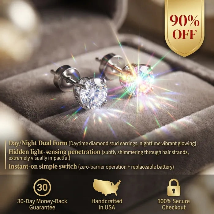 2-in-1 LED Light-Up Earrings – Day Classic Diamond Studs, Night Glowing Party Sparkle--Last Day Sale-90% OFF🔥