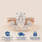 Oval Moissanite Bridal Ring Set | 2-in-1 Stackable Enhancer Band in 14K Gold--Last Day Sale-90% OFF🔥