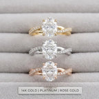 Graceful  Oval Cut Ring with Intertwined Pave Band – Smooth Knuckle-Glide & 360° Sparkle--Last Day Sale-90% OFF🔥
