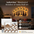 Holiday Magic LED Wooden Reindeer Sleigh Hanging Decor for Living Room & Home
