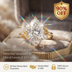 The Tuscany Marquise: Handcrafted 14K Gold Leaf Ring for Graceful, Slender-Looking Hands--Last Day Sale-90% OFF🔥